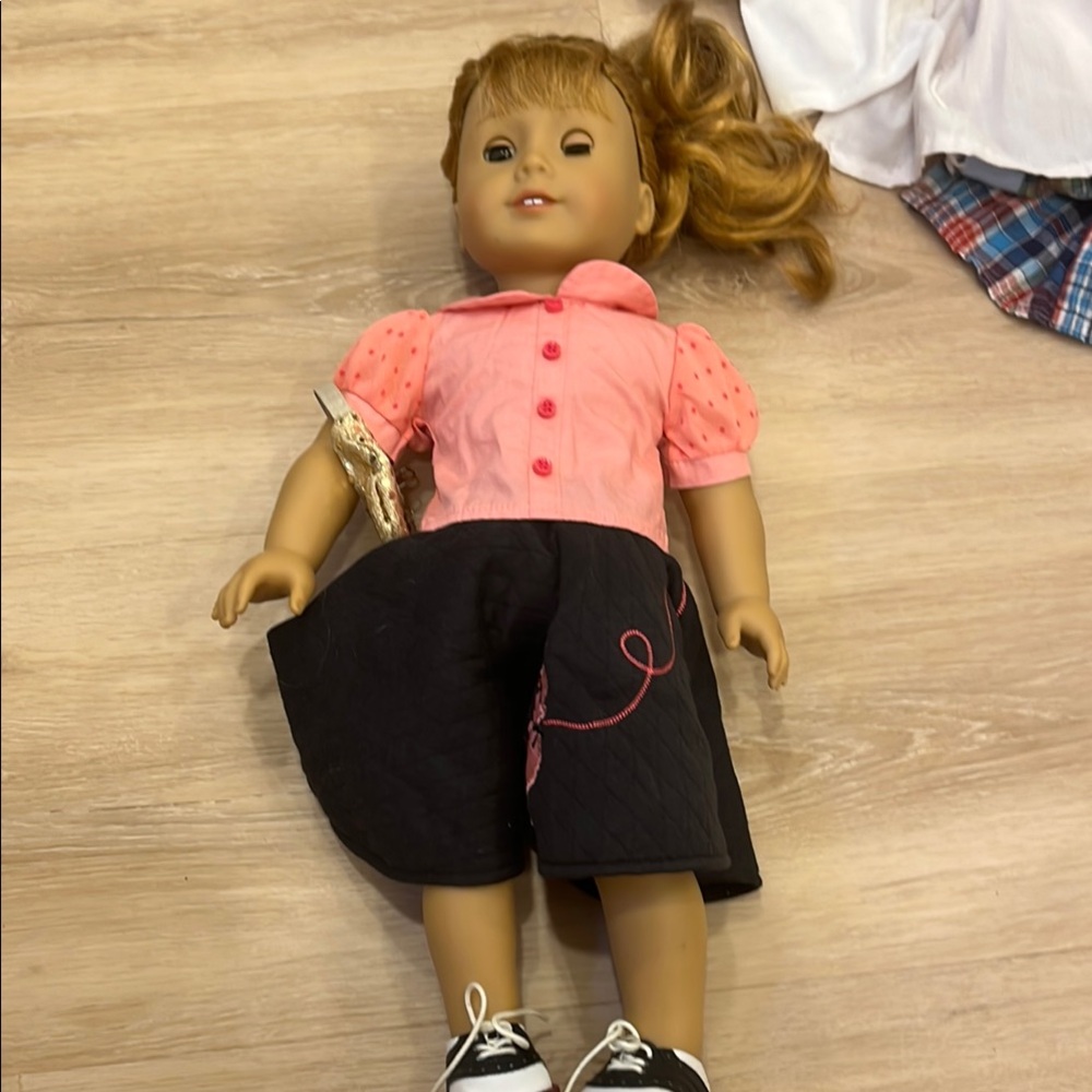 American Girl doll in Vintage poodle skirt and blouse